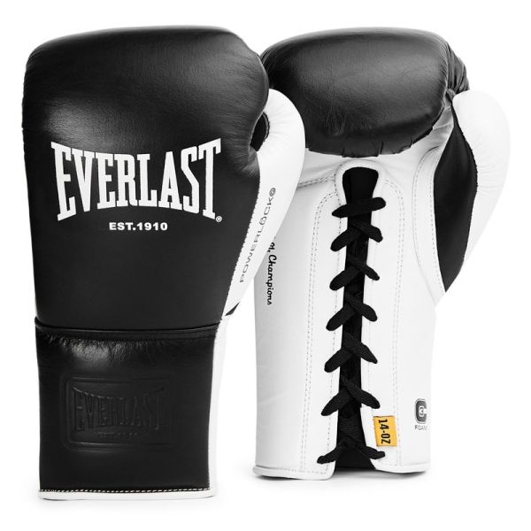 Luvas de couro Everlast Powerlock Pro OG com atacadores - vista frontal