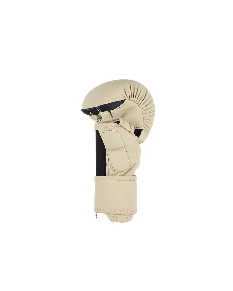 Palm view Luvas de boxe MMA Metal The Shell bege aderência e flexibilidade para luta