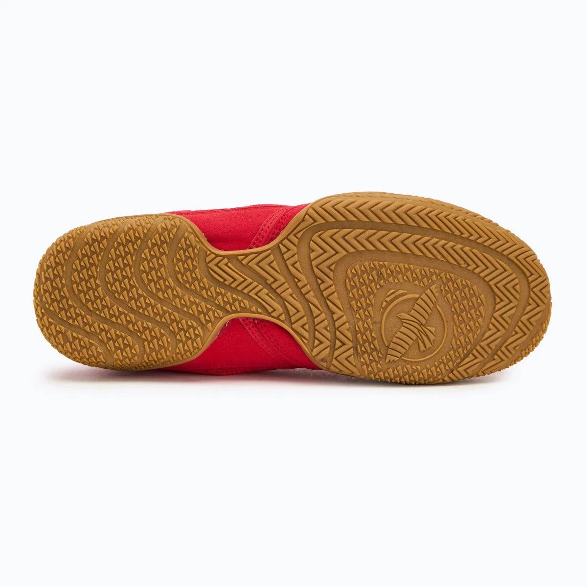 Vista laterale scarpe boxe rosse Hayabusa Pro high-performance.