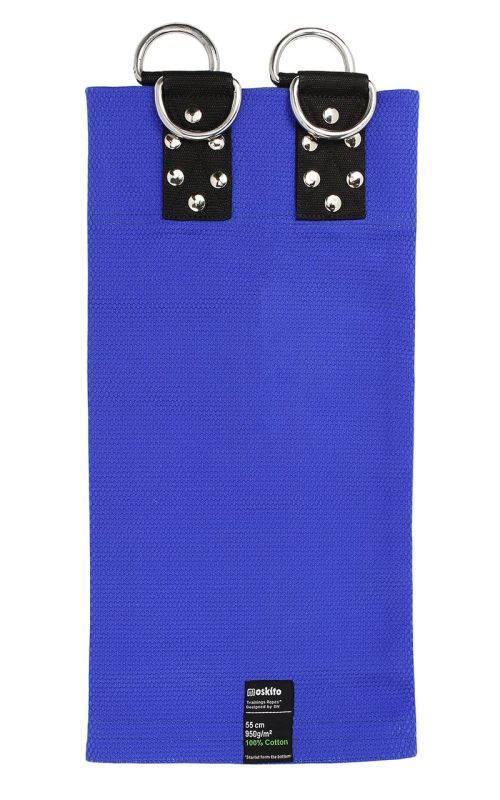 Vista frontale del Judo Grip Trainer Moskito Gym blu in tessuto Gi 930 g/m²