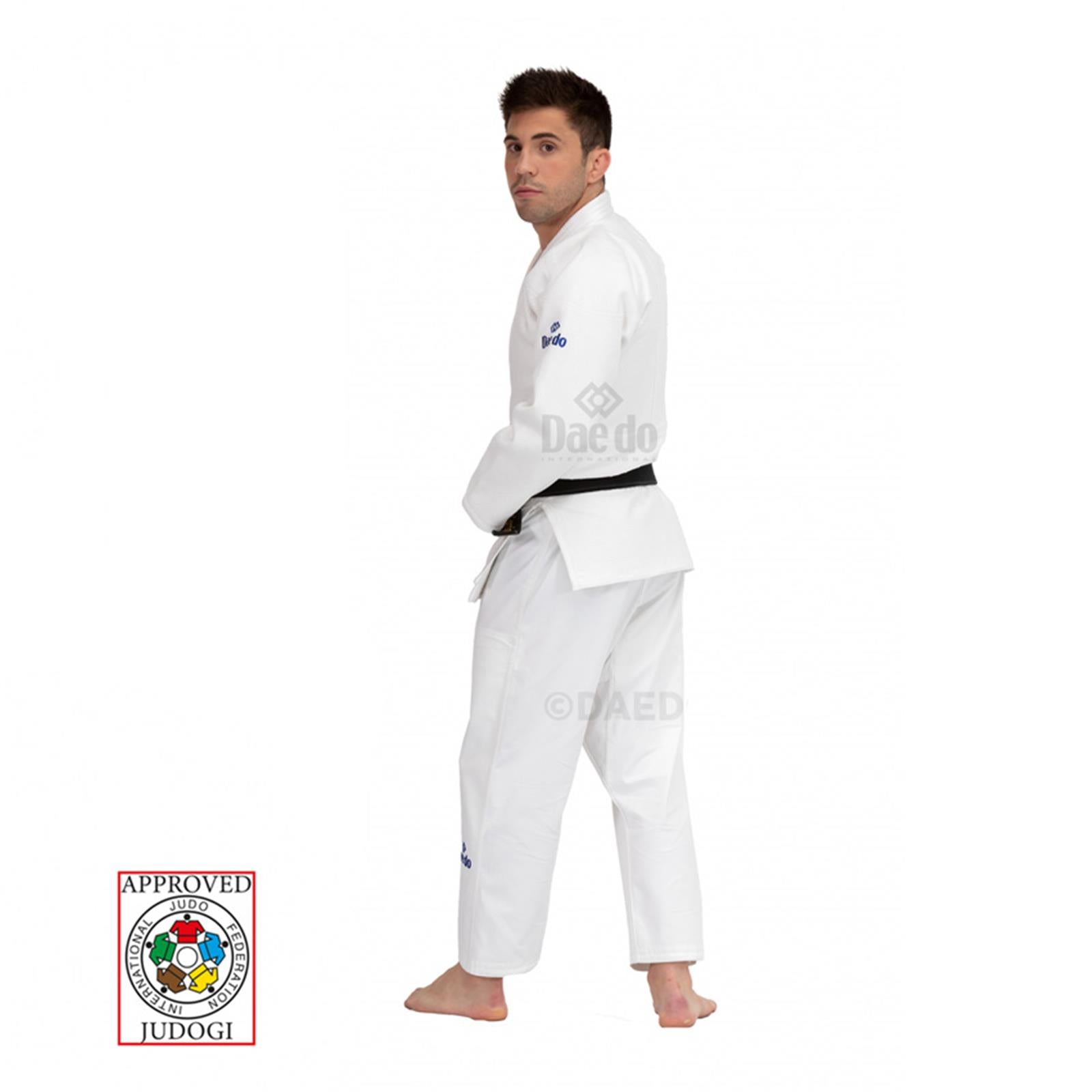 Judogi Putih Disetujui IJF Daedo 750g - tampak belakang