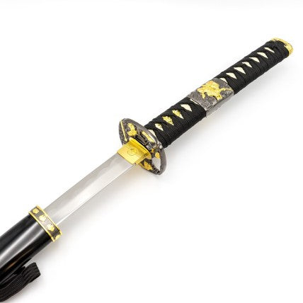 Katana Decorativa in Acciaio Inox Nera e Oro
