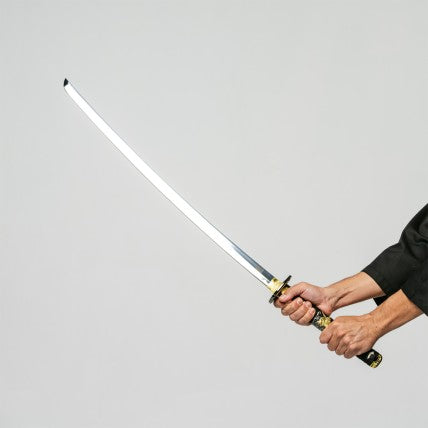 Katana Decorativa in Acciaio Inox Nera e Oro