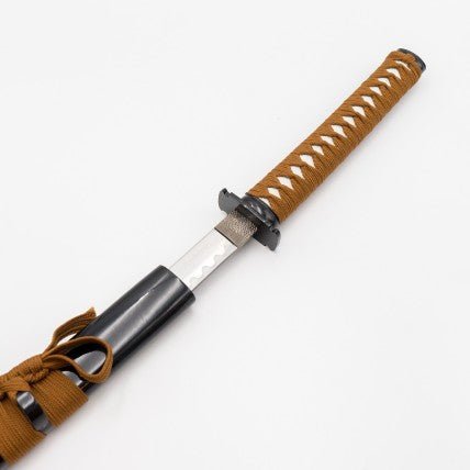 Katana Decorativa in Acciaio Inox Nero Marrone con Supporto - Fight Club Store