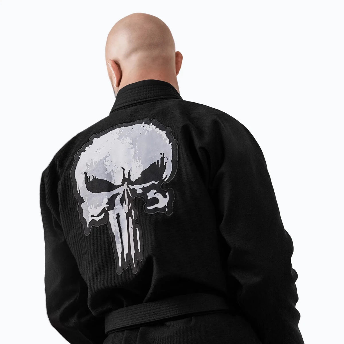 Kultowa czaszka Marvela wyhaftowana na kurtce BJJ Hayabusa Punisher.