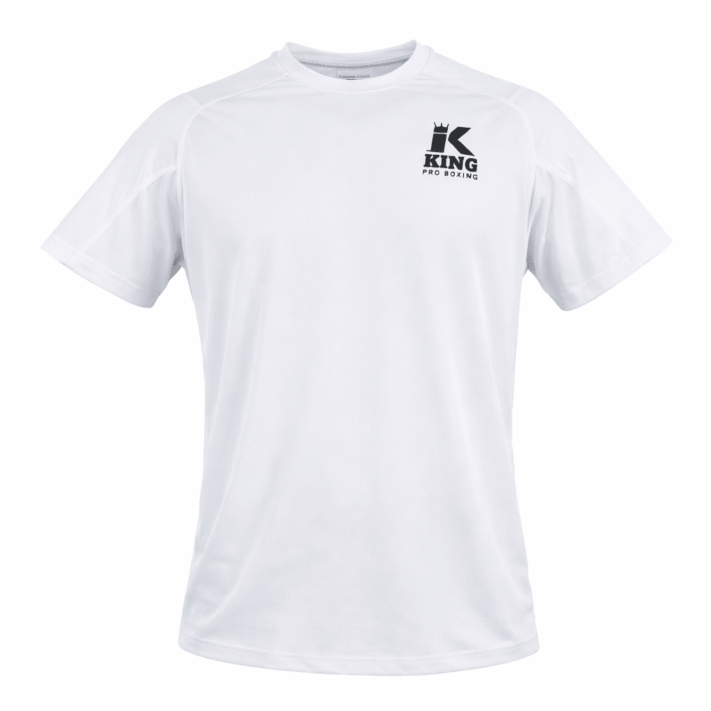 King Pro Boxing Apex Pro 1 vit teknisk t-shirt framifrån