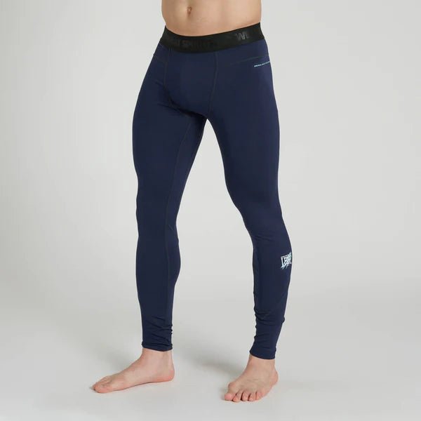 Vista frontale dei leggings sportivi Leone Primal Instinct blu