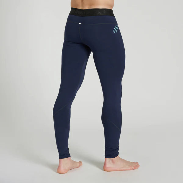 Vista posteriore dei leggings blu Leone, protezione da abrasioni