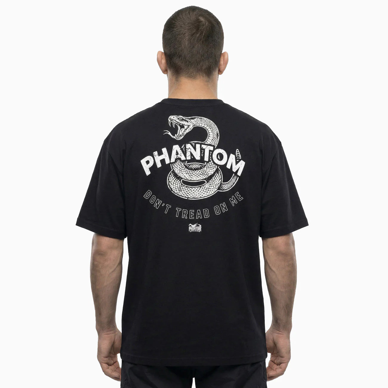 Vista traseira da camisola desportiva Phantom «Don't Tread On Me» com o desenho da cobra de Gadsden