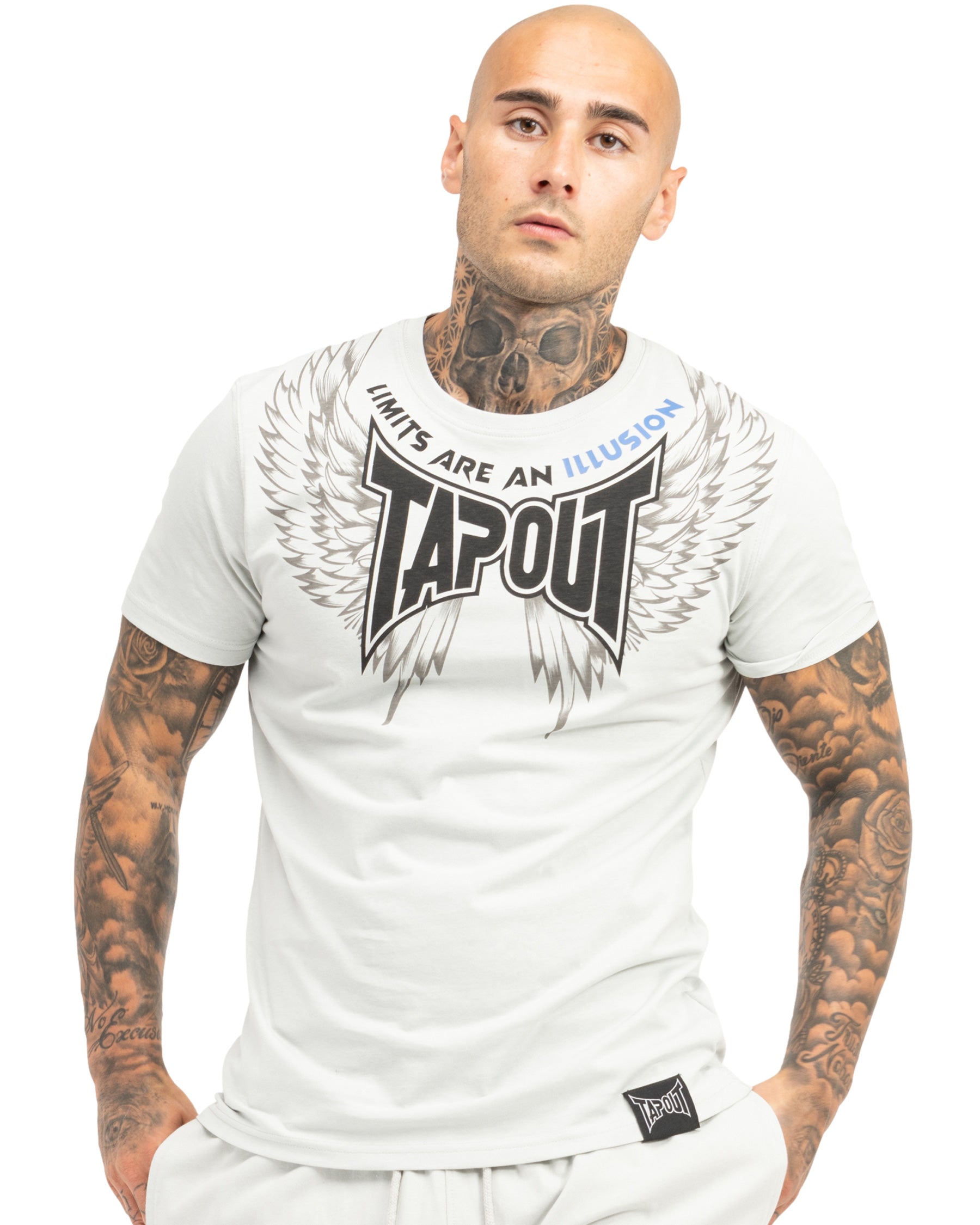 Tapout Tillusion Tee maglietta uomo grigio chiaro frontale sport