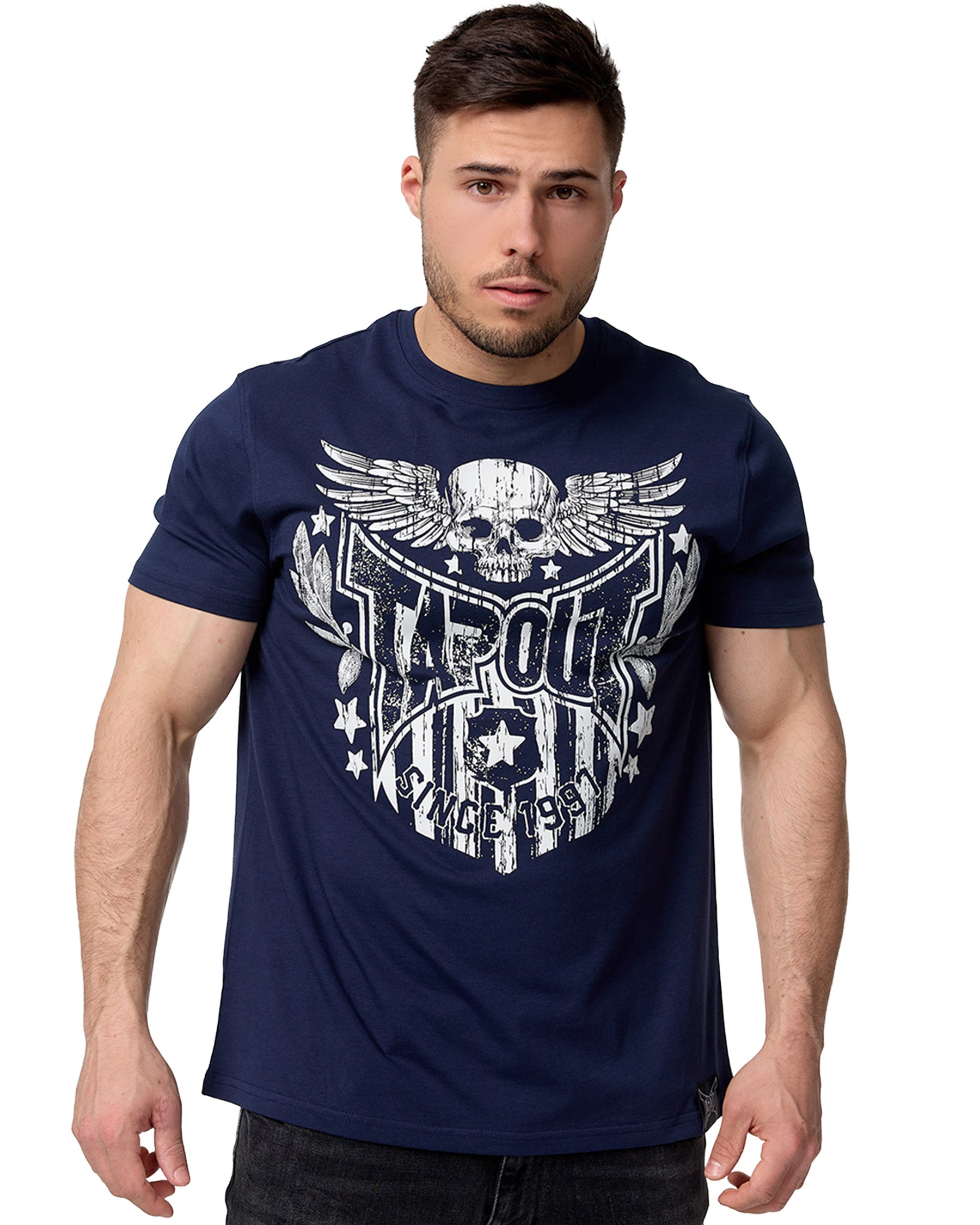 alt SEO img1: Tapout Maglietta Westlake blu navy frontale sport