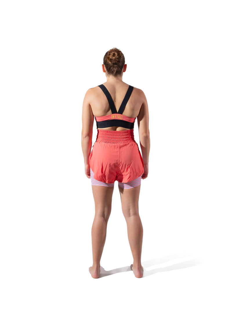 MMA Kick- und Trainingsshorts Damen 2in1 Metal Boxe