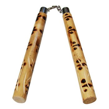 Nunchaku in Rattan Tradizionale con Catena Metallica - Fight Club Store