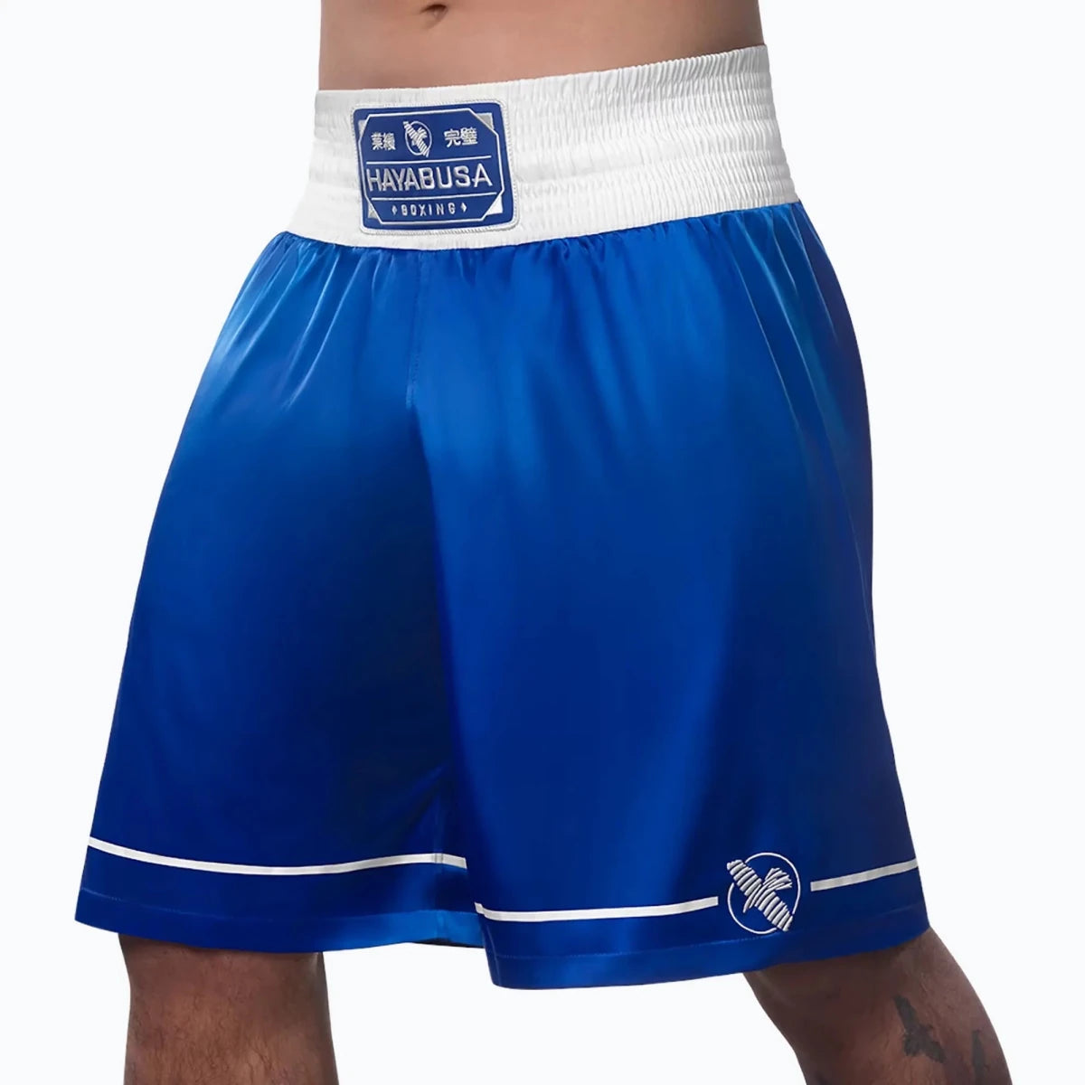 Short de boxe Hayabusa devant bleu