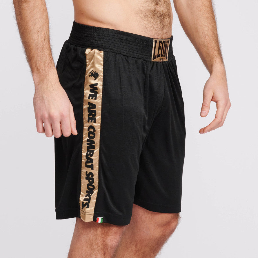 Pantaloncini Boxe Nero Oro Leone Dna