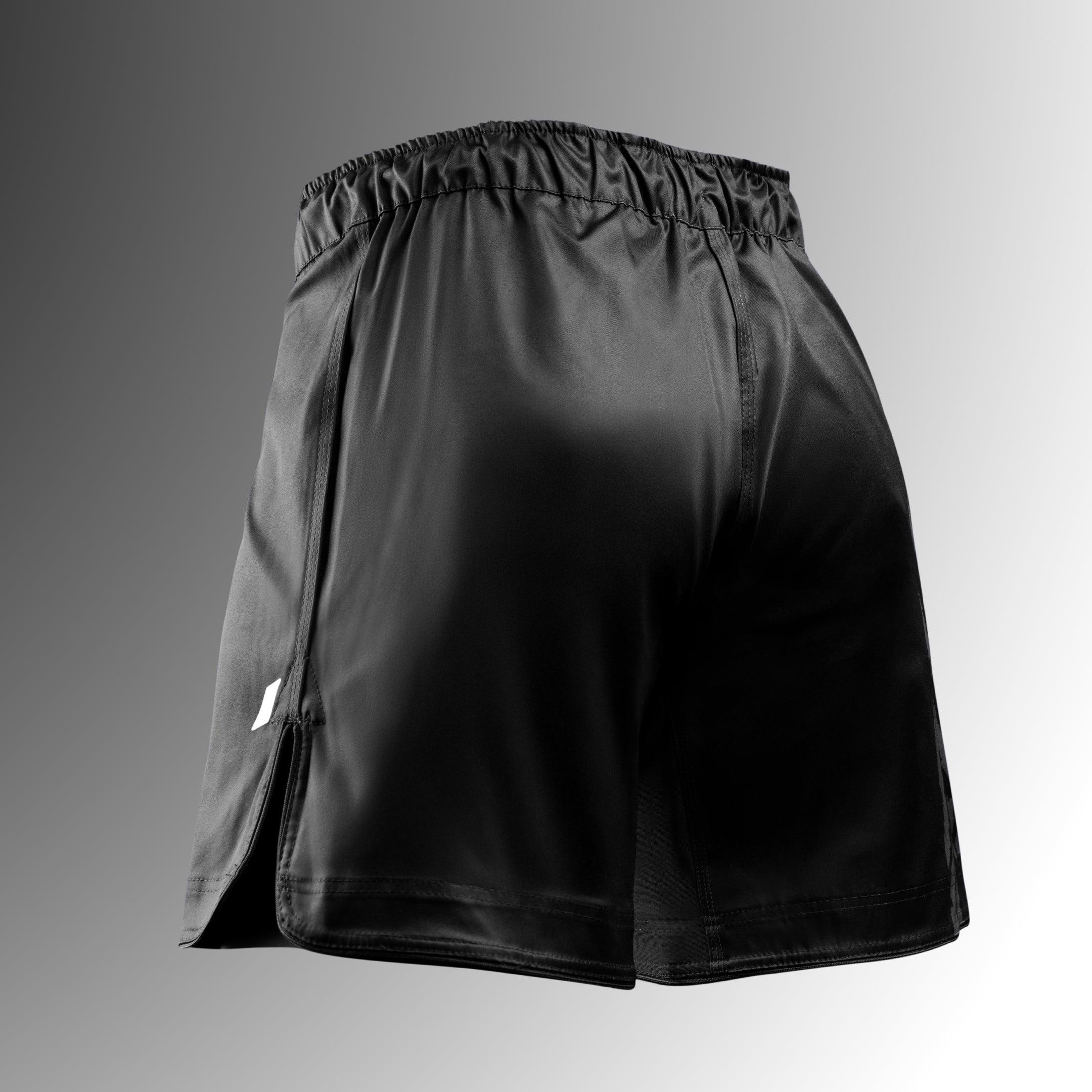 Vista posteriore dei pantaloncini Hayabusa Apex 3/4 neri, tessuto tecnico ultra-resistente