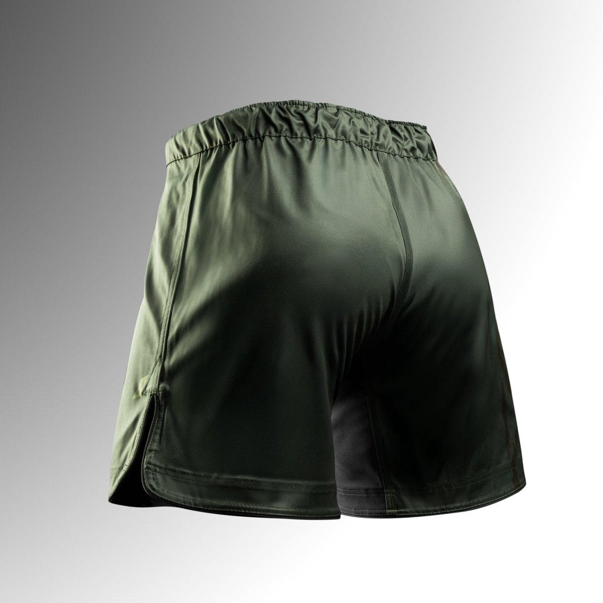 mma-shorts-hayabusa-apex-mijlocul coapsei-verde-spate