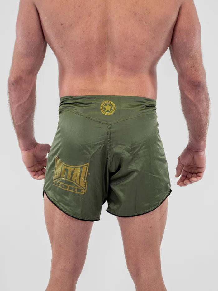 Vista posteriore pantaloncini da combattimento Metal Boxe Military design ergonomico