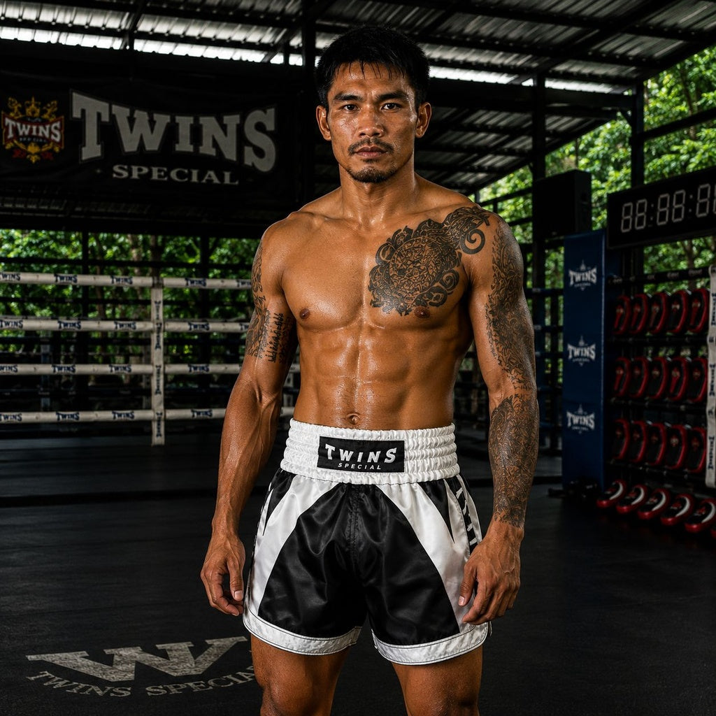Pantaloni scurți Twins Spine Muay Thai - vedere de detaliu