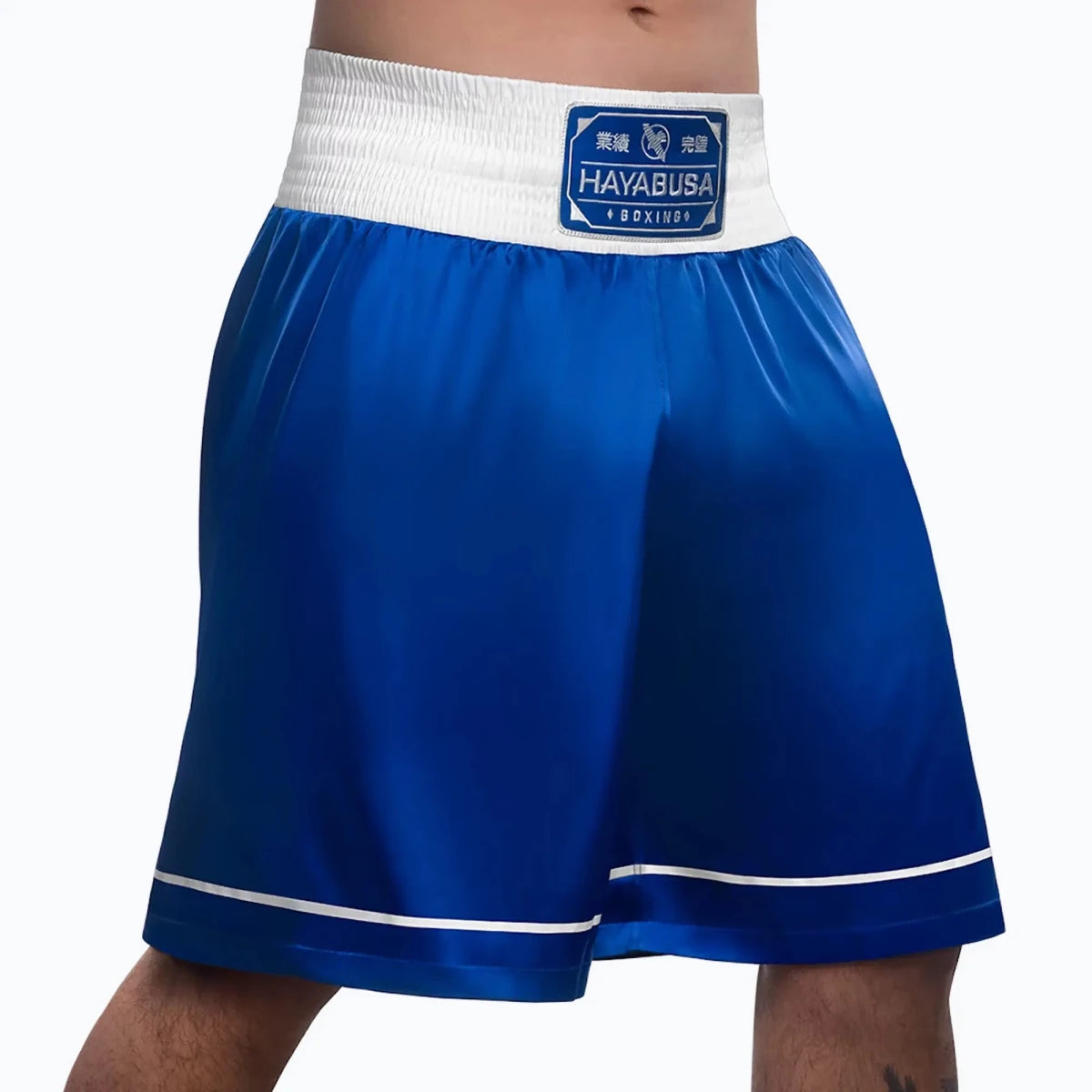 Short de boxe bleu détail taille élastique