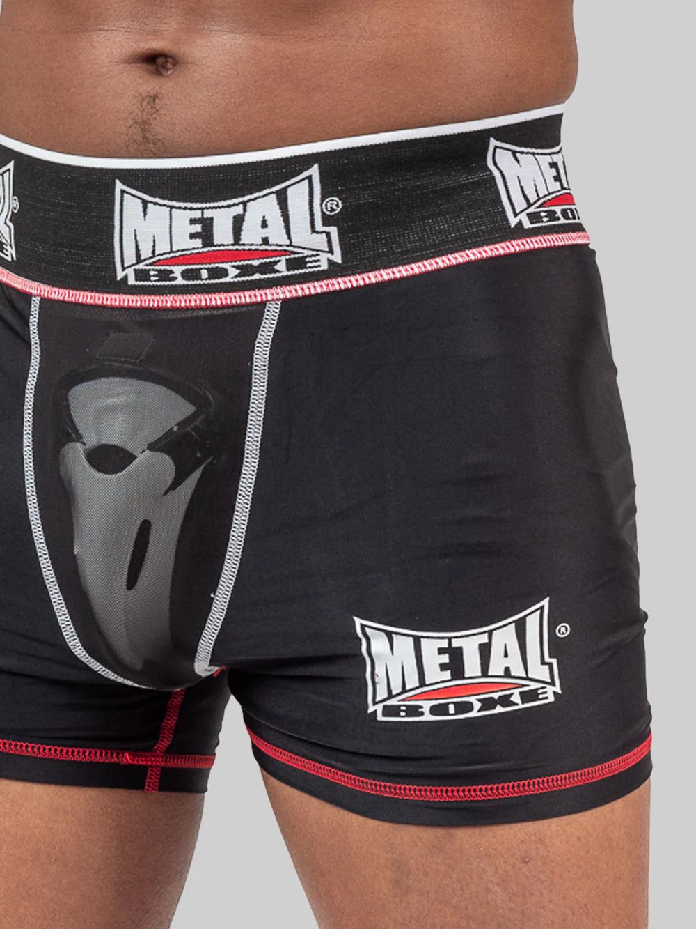 Pantaloncini con conchiglia amovibile Metal Boxe Extra Cup colore nero per sport di contatto