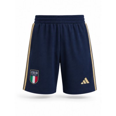 Pantaloni scurți cu buzunare tricolore Essential din bumbac bleumarin - vedere frontală
