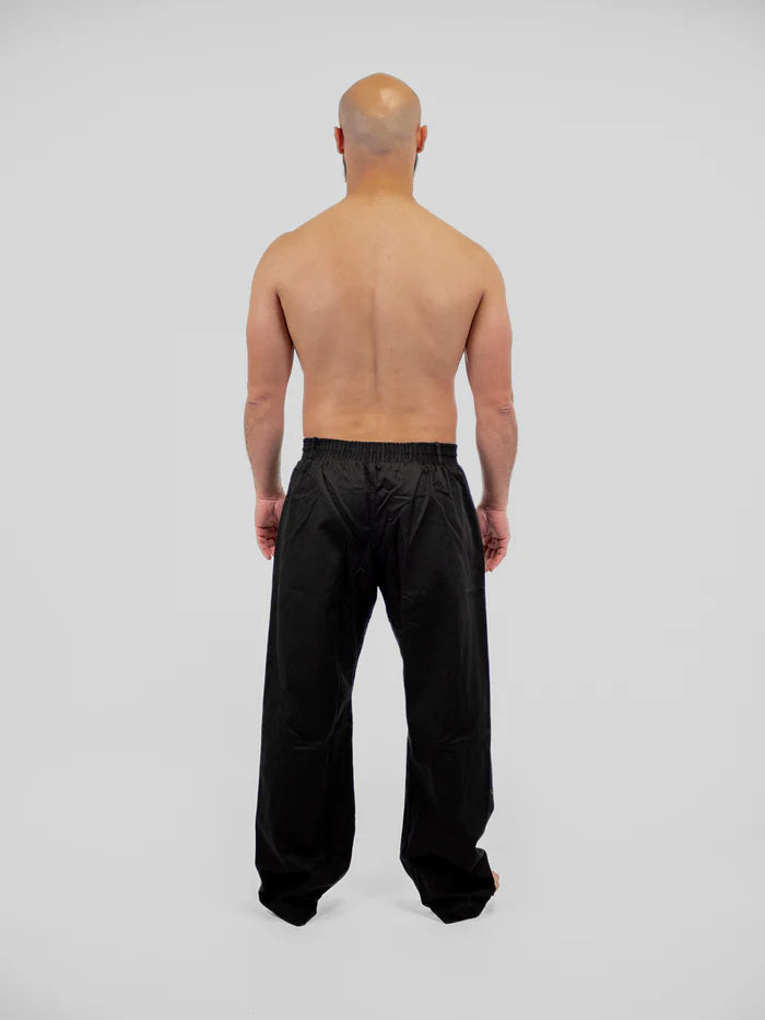 Vista posteriore pantaloni Krav Maga Metal Boxe neri vestibilità ergonomica e comfort