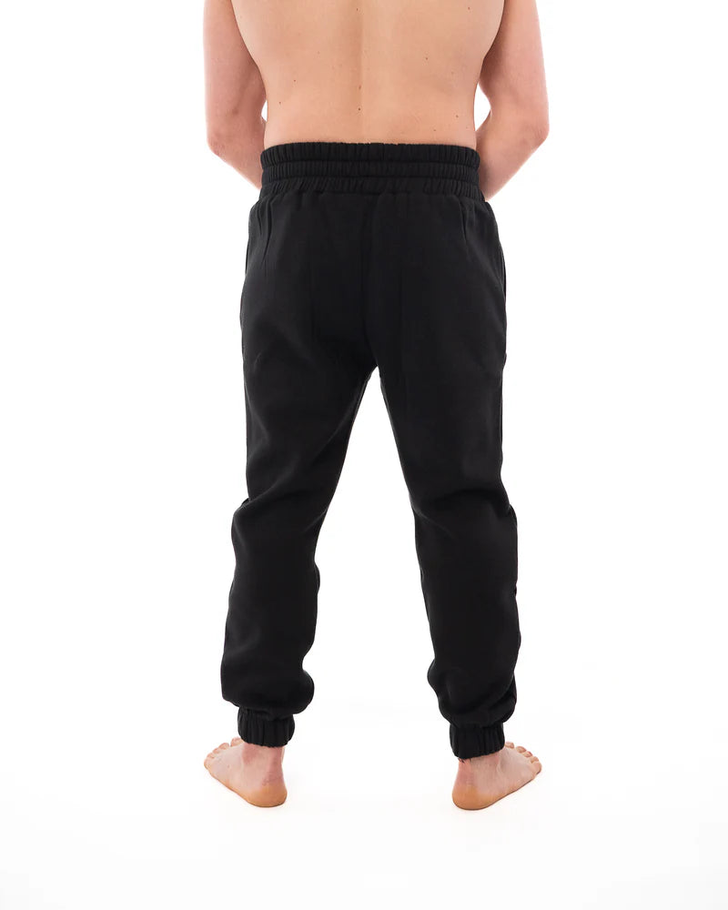 Vista posteriore pantaloni della tuta Metal Boxe neri stile boxe heritage