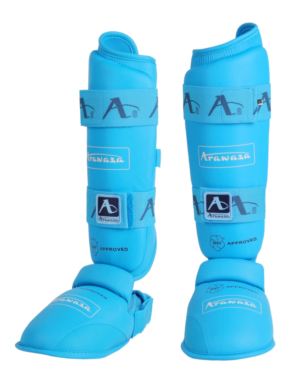 Paratibia Karate Arawaza WKF blu omologato per competizioni ufficiali di karate