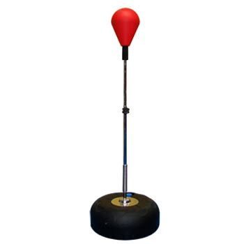 Dettaglio della pera piena rossa indeformabile del punching ball professionale per riflessi