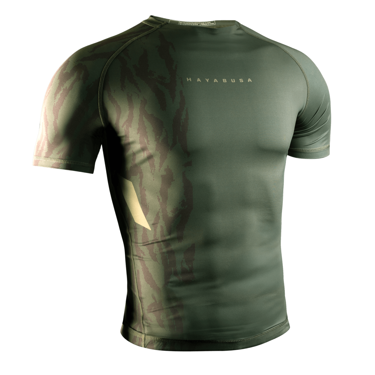 Hayabusa Apex grüner kurzärmliger Rashguard, Vorderansicht