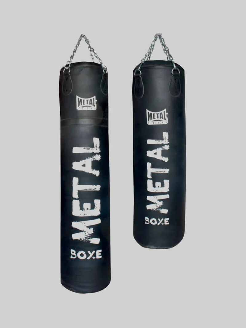 Sacco da boxe Metal Boxe Heracles in pelle di bufalo nera: confronto tra le versioni da 120 cm (35 kg) e 160 cm (45 kg)