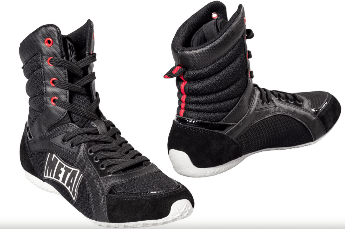 Paire de chaussures montantes Metal Boxe Viper IV noires pour la boxe anglaise
