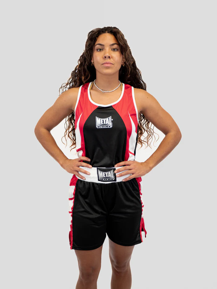 Vista frontale principale set boxe competition donna Metal Boxe nero
