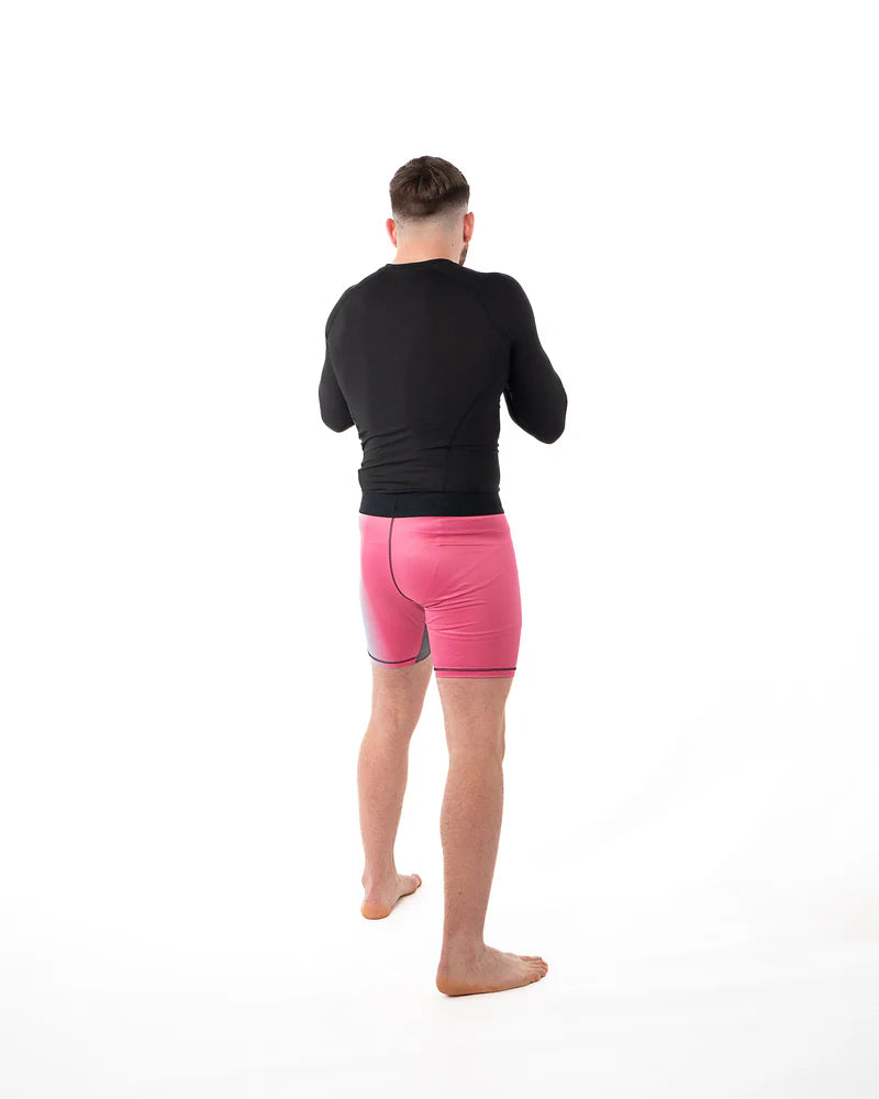 Vista posteriore short compressione uomo Metal Boxe Miami Vibe fit professionale