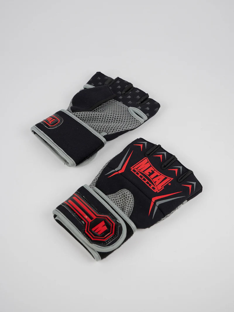 Paio di sottoguanti professionali Metal Boxe Extrem Gel neri per sparring