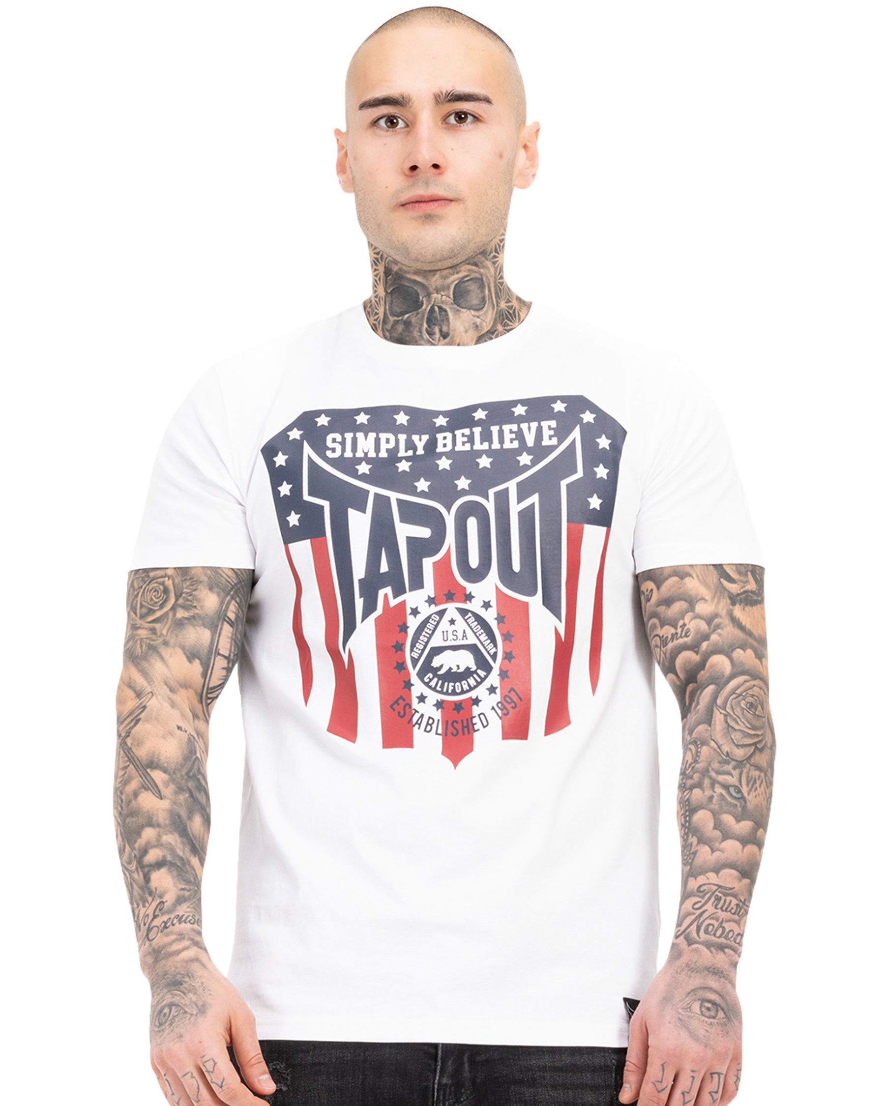 TapouT T-Shirt Tapericano uomo bianco frontale boxe