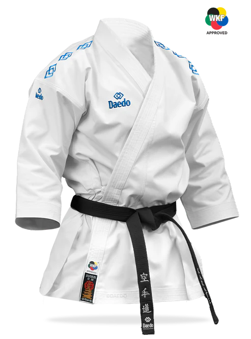 Uniforme Karate Daedo Kata Premier League set con doppia giacca e pantalone.