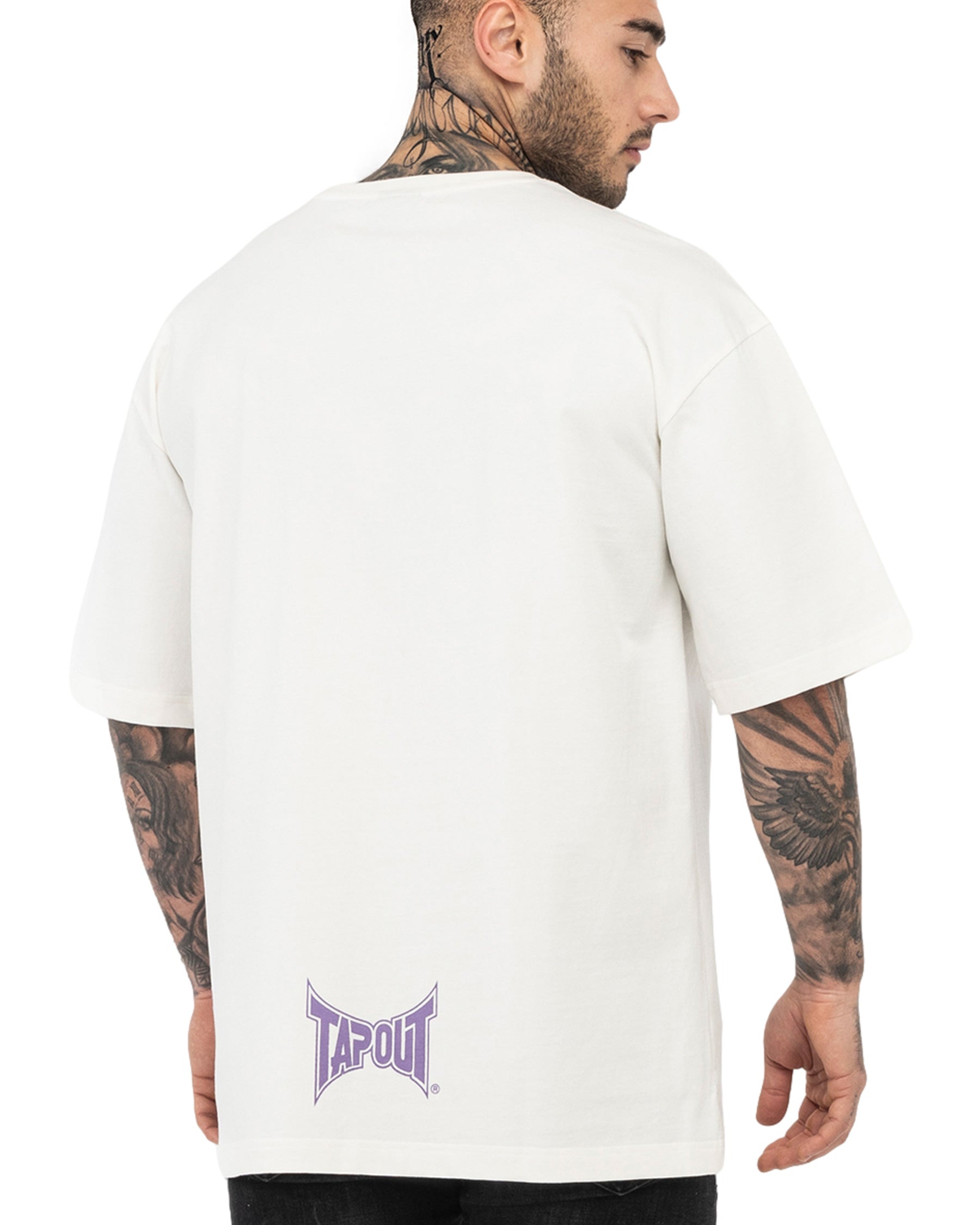 TapouT T-shirt oversize CF Męski t-shirt do sportów walki z białym tyłem