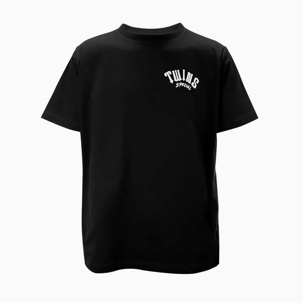 T-shirt Twins Special 02 nera in cotone morbido vista frontale