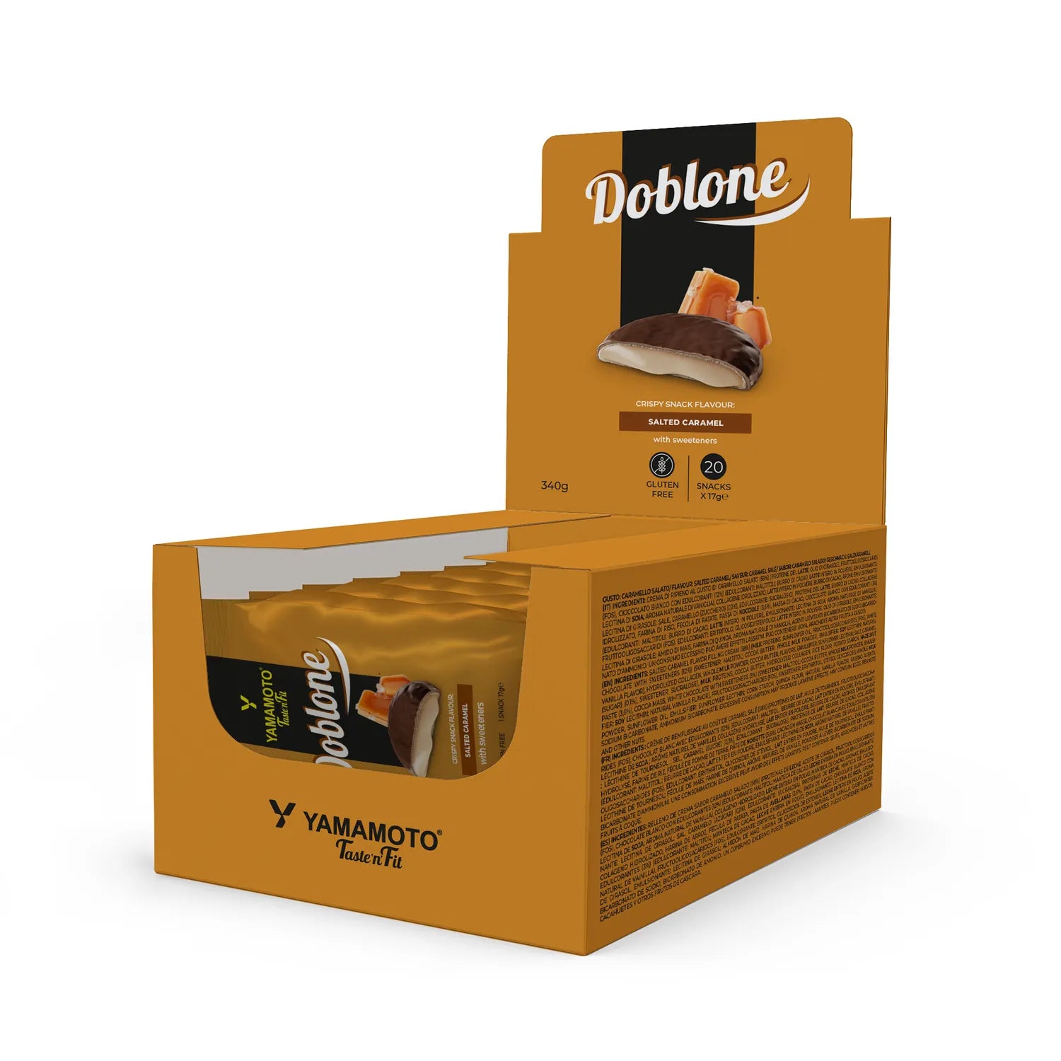Confezione espositore da 20 biscotti Doblone gusto Caramello Salato con cuore cremoso