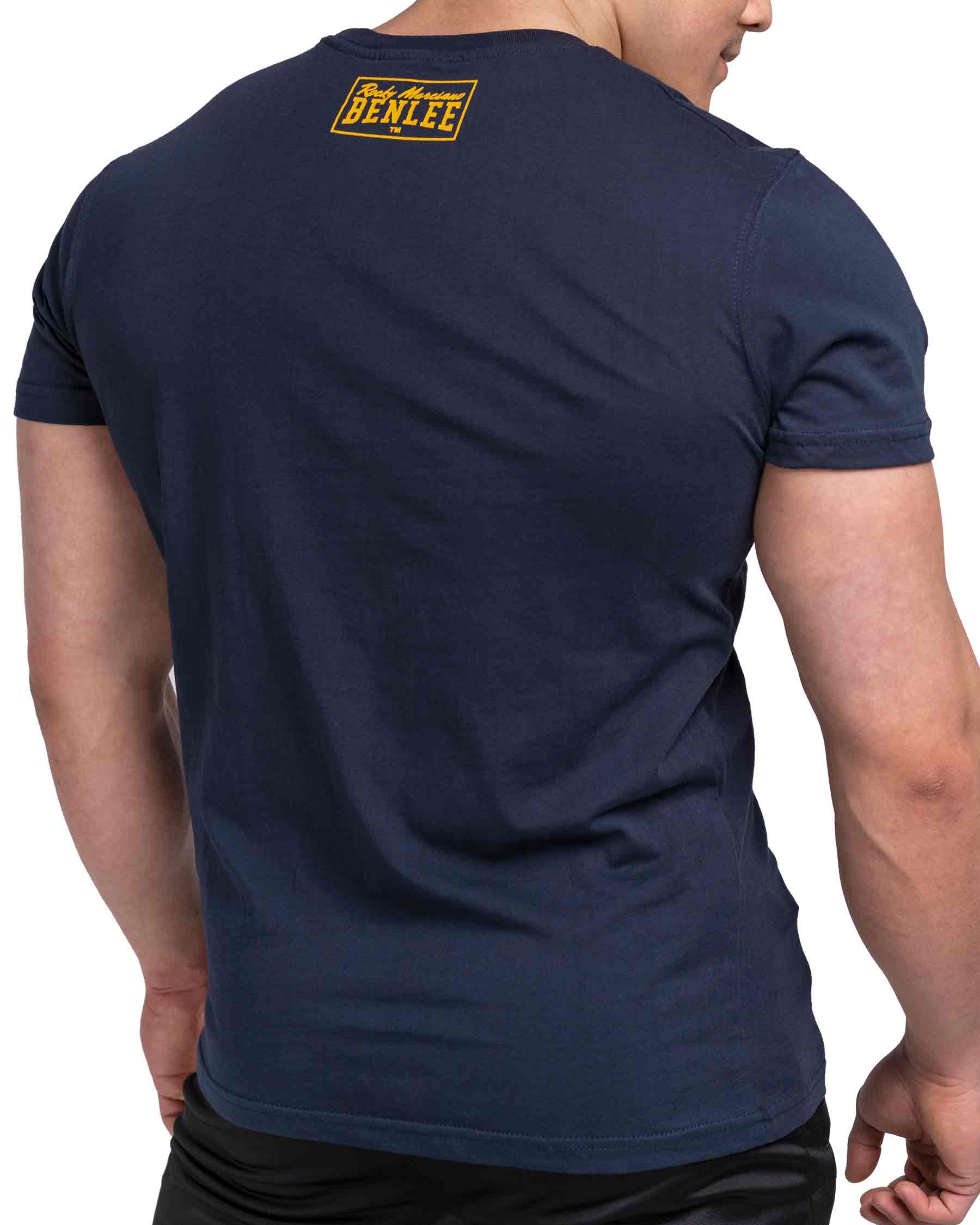 Camisa esportiva masculina BenLee Duxbury azul escuro com costas fitness