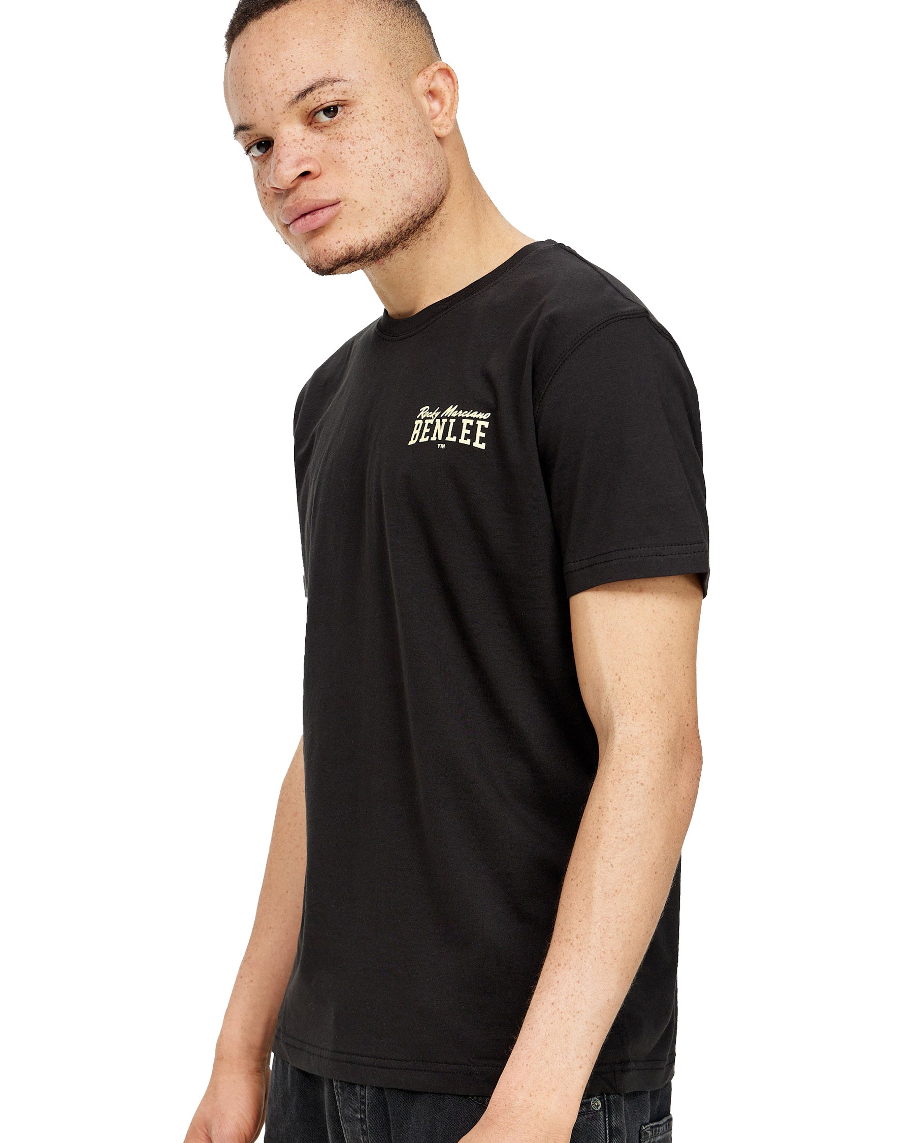 BenLee Luka T-Shirt nero dettaglio tessuto cotone jersey