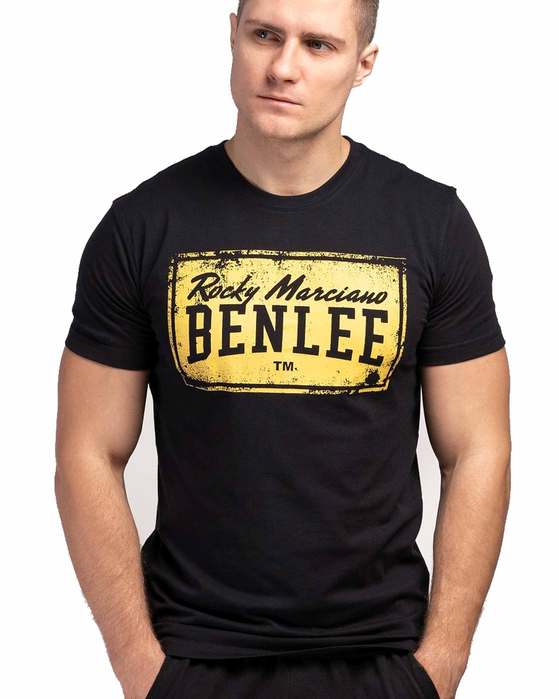 BenLee Rocky Marciano Herren-Sportshirt Boxlabel marineblau vorne Boxen