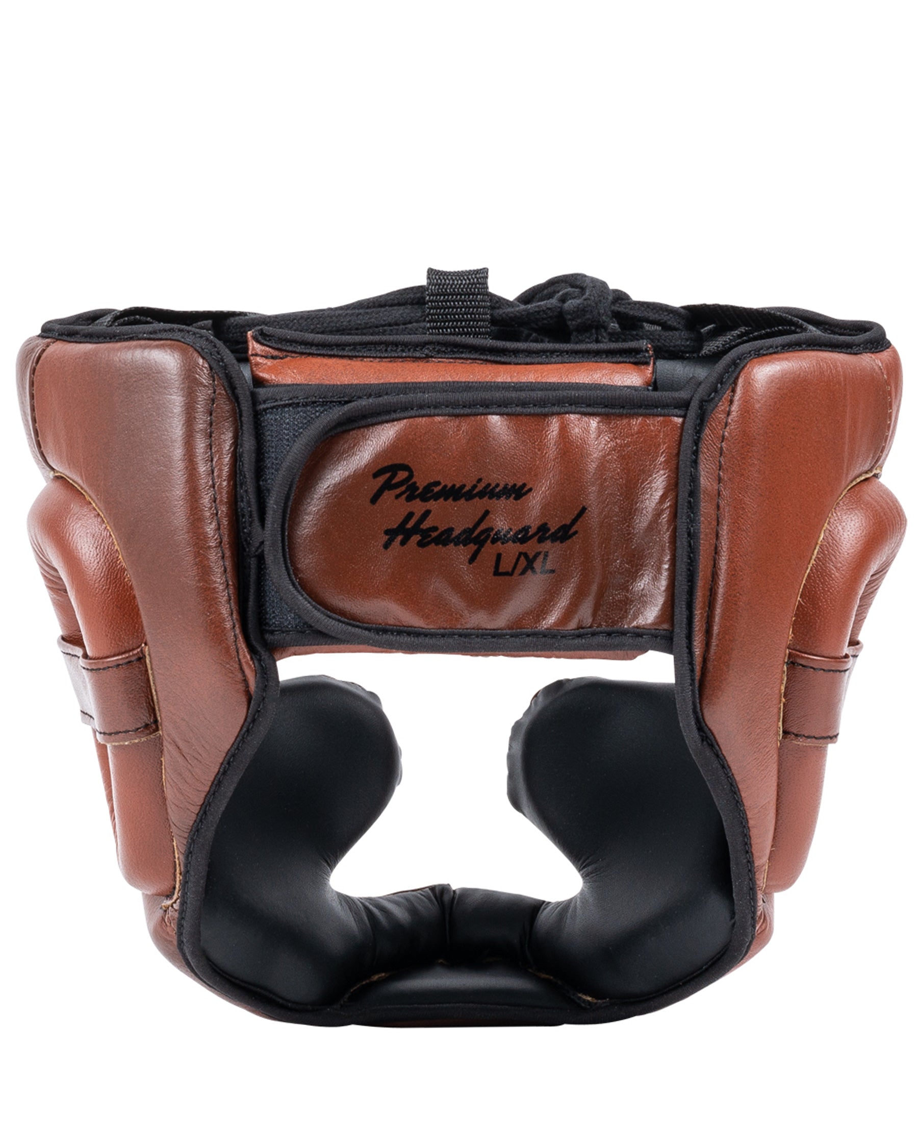 BenLee Premium-Boxhelm aus braunem Rindsleder mit Box-Wangenschutzdetail
