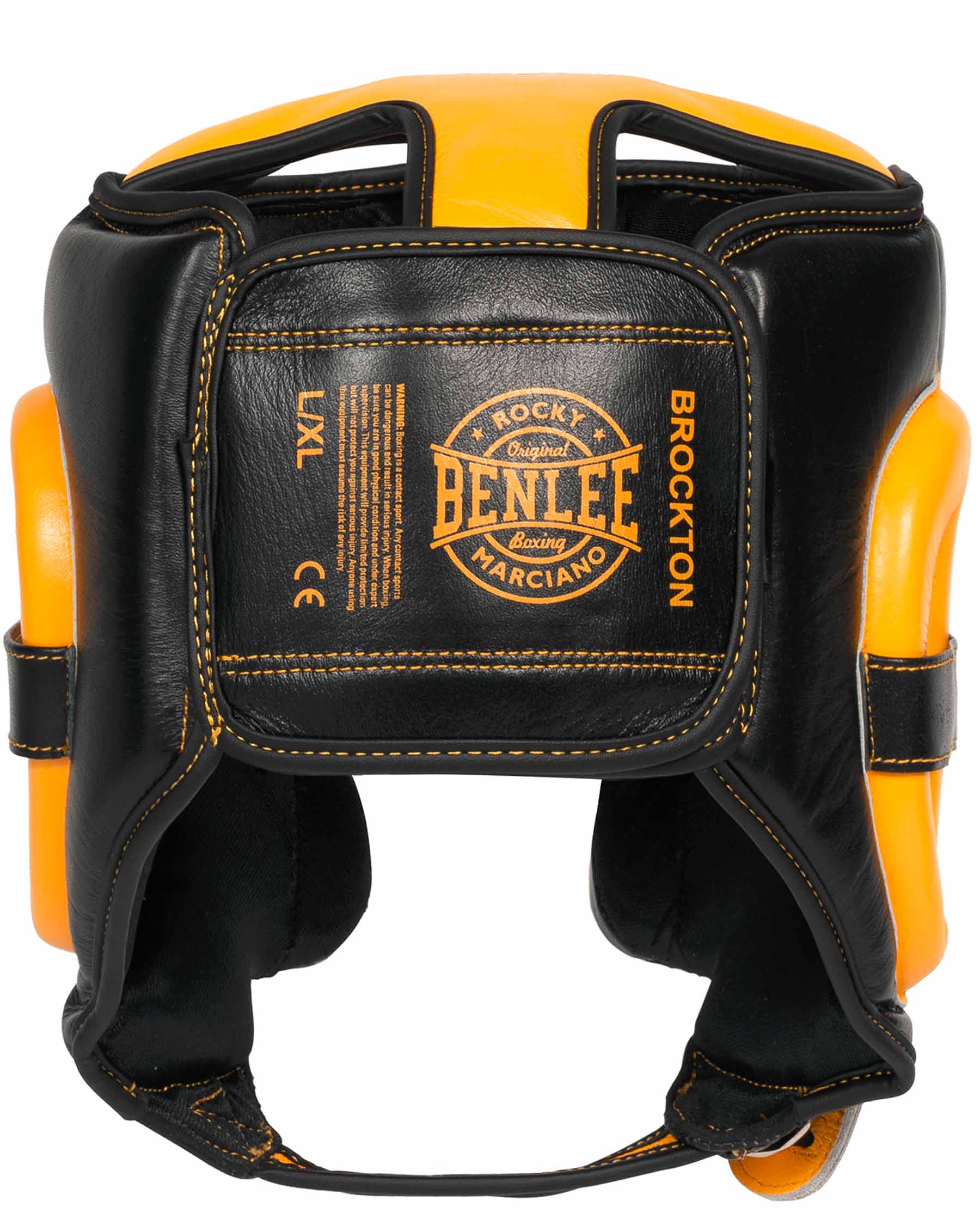 Casco Protettivo BenLee Brockton Nero/Giallo Dettaglio Pelle Bovina