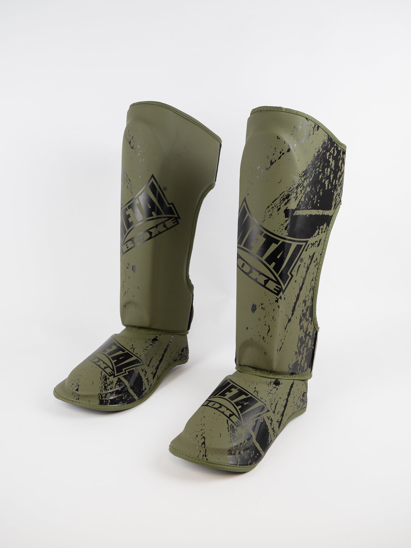 Muay Thai Metal Boxe Blade Shin Guards with Foot Protection