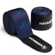 Coppia di bende da boxe blu Hayabusa Deluxe arrotolate con logo in evidenza