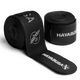 Coppia di bende da boxe Hayabusa Deluxe nere arrotolate con chiusura in gomma rinforzata