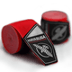 Coppia di bende da boxe rosse Hayabusa Perfect Stretch Youth arrotolate per piccoli atleti